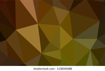 Dark Green, Yellow vector low poly cover. Creative illustration in halftone style with triangles. Completely new template for your banner.
