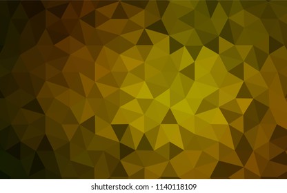 Dark Green, Yellow vector low poly texture. Colorful illustration in polygonal style with gradient. Triangular pattern for your design.