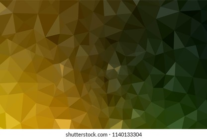 Dark Green, Yellow vector low poly cover. Geometric illustration in Origami style with gradient.  Completely new template for your banner.