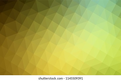 Dark Green, Yellow vector low poly texture. Creative geometric illustration in Origami style with gradient. Brand new design for your business.