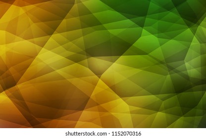 Dark Green, Yellow vector low poly texture. Creative illustration in halftone style with triangles. Pattern for a brand book's backdrop.