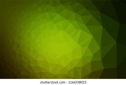 Dark Green, Yellow vector low poly cover. Shining colored illustration in a Brand new style. A completely new template for your business design.