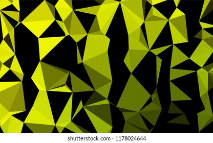 Dark Green, Yellow vector low poly cover. Modern geometrical abstract illustration with gradient. A completely new template for your business design.