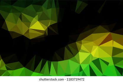 Dark Green, Yellow vector low poly layout. Brand new colored illustration in blurry style with gradient. The completely new template can be used for your brand book.