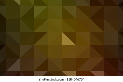 Dark Green, Yellow vector low poly layout. Shining colorful illustration with triangles. Completely new template for your banner.