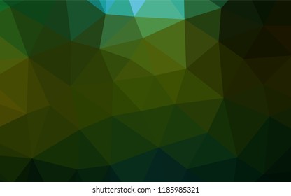 Dark Green, Yellow vector low poly texture. A sample with polygonal shapes. The best triangular design for your business.