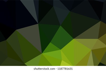 Dark Green, Yellow vector low poly texture. Geometric illustration in Origami style with gradient.  Template for cell phone's backgrounds.