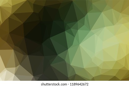 Dark Green, Yellow vector low poly texture. Modern geometrical abstract illustration with gradient. Brand new design for your business.