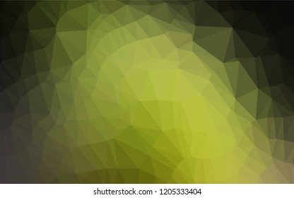 Dark Green, Yellow vector low poly texture. Modern geometrical abstract illustration with gradient. The polygonal design can be used for your web site.