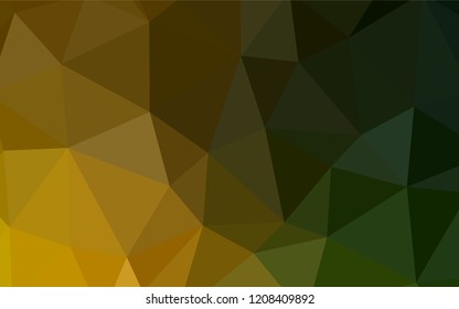 Dark Green, Yellow vector low poly texture. Colorful illustration in abstract style with triangles. Pattern for a brand book's backdrop.