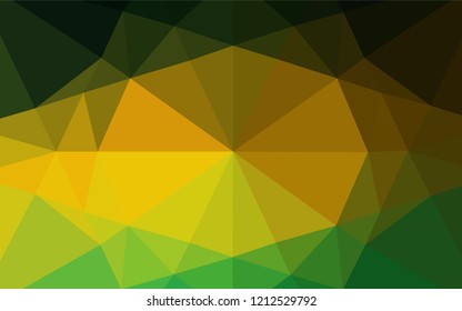 Dark Green, Yellow vector low poly cover. Glitter abstract illustration with an elegant design. A completely new design for your business.