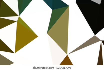 Dark Green, Yellow vector low poly cover. Elegant bright polygonal illustration with gradient. Brand new style for your business design.