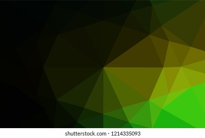 Dark Green, Yellow vector low poly texture. Colorful illustration in abstract style with gradient. A new texture for your design.
