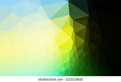 Dark Green, Yellow vector low poly cover. Shining illustration, which consist of triangles. Brand new design for your business.
