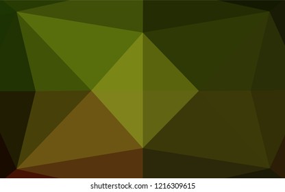 Dark Green, Yellow vector low poly texture. A sample with polygonal shapes. The best triangular design for your business.