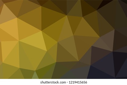 Dark Green, Yellow vector low poly layout. Shining polygonal illustration, which consist of triangles. Best triangular design for your business.