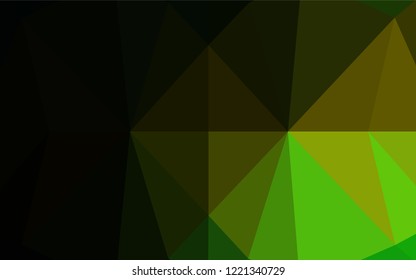 Dark Green, Yellow vector low poly texture. Modern geometrical abstract illustration with gradient. The elegant pattern can be used as part of a brand book.