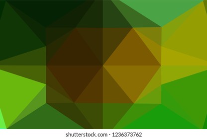 Dark Green, Yellow vector low poly texture. Creative geometric illustration in Origami style with gradient. The elegant pattern can be used as part of a brand book.