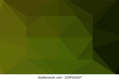 Dark Green, Yellow vector low poly cover. A sample with polygonal shapes. The polygonal design can be used for your web site.