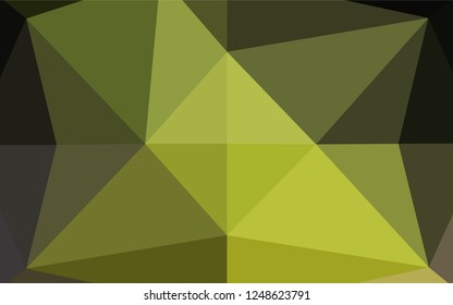 Dark Green, Yellow vector low poly cover. Modern geometrical abstract illustration with gradient. Triangular pattern for your business design.