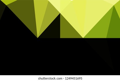 Dark Green, Yellow vector low poly texture. Creative illustration in halftone style with gradient. Triangular pattern for your business design.