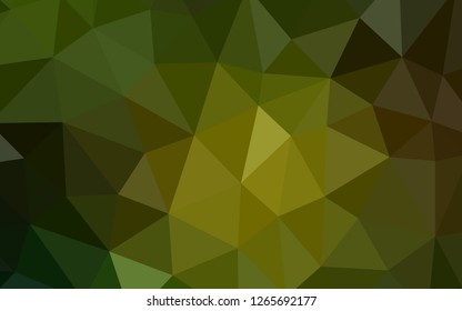 Dark Green, Yellow vector low poly texture. Modern abstract illustration with triangles. Brand new design for your business.