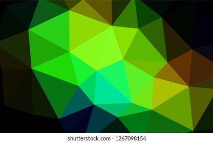 Dark Green, Yellow vector low poly layout. Geometric illustration in Origami style with gradient.  Pattern for a brand book's backdrop.