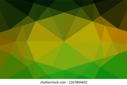 Dark Green, Yellow vector low poly layout. Creative illustration in halftone style with gradient. A completely new template for your business design.