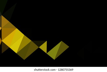 Dark Green, Yellow vector low poly texture. An elegant bright illustration with gradient. Triangular pattern for your business design.