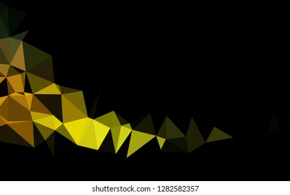 Dark Green, Yellow vector low poly cover. Brand new colorful illustration in with gradient. Triangular pattern for your business design.