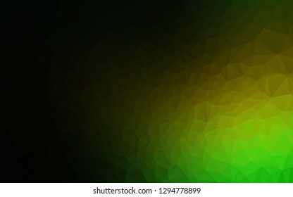 Dark Green, Yellow vector low poly layout. Colorful abstract illustration with gradient. Polygonal design for your web site.