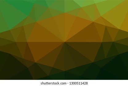 Dark Green, Yellow vector low poly cover. A vague abstract illustration with gradient. Brand new design for your business.