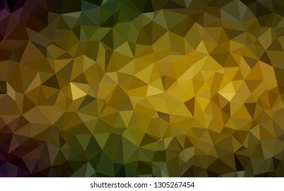 Dark Green, Yellow vector low poly layout. Glitter abstract illustration with an elegant triangles. Polygonal design for your web site.