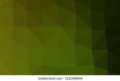 Dark Green, Yellow vector low poly texture. Triangular geometric sample with gradient.  Elegant pattern for a brand book.