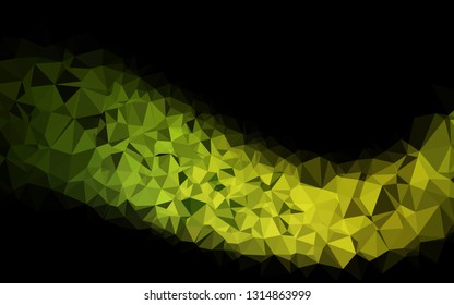 Dark Green, Yellow vector low poly layout. A vague abstract illustration with gradient. The best triangular design for your business.