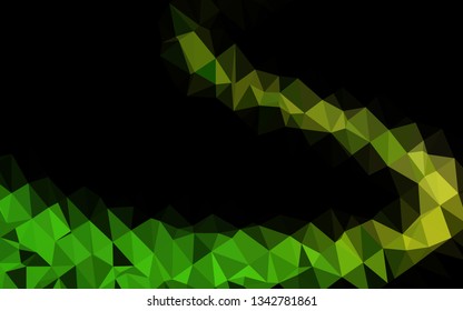 Dark Green, Yellow vector low poly layout. Glitter abstract illustration with an elegant design. Template for your brand book.