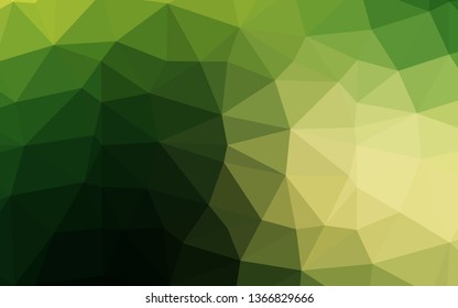 Dark Green, Yellow vector low poly texture. Colorful illustration in abstract style with gradient. Brand new style for your business design.