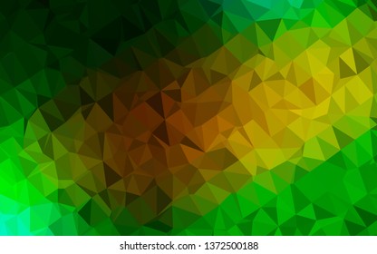 Dark Green, Yellow vector low poly layout. A sample with polygonal shapes. New texture for your design.