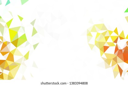 Dark Green, Yellow vector low poly background. A sample with polygonal shapes. Best triangular design for your business.