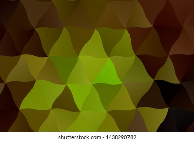 Dark Green, Yellow vector low poly background. Creative illustration in halftone style with triangles. Pattern for a brand book's backdrop.