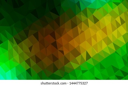 Dark Green, Yellow vector low poly texture. Glitter abstract illustration with an elegant design. Completely new design for your business.