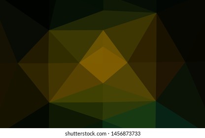 Dark Green, Yellow vector low poly texture. Geometric illustration in Origami style with gradient. Textured pattern for background.