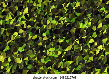 Dark Green, Yellow vector low poly background. Colorful illustration in abstract style with triangles. A completely new design for your leaflet.