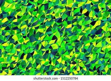 Dark Green, Yellow vector low poly layout. Colorful illustration in polygonal style with gradient. Brand new style for your business design.