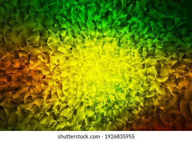 Dark Green, Yellow vector low poly background. Colorful illustration in polygonal style with gradient. Polygonal design for your web site.