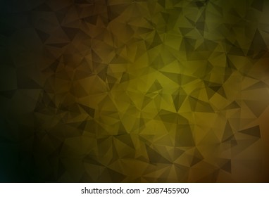 Dark Green, Yellow vector low poly layout. A completely new color illustration in a polygonal style. Template for cell phone's backgrounds.