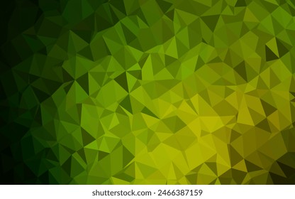Verde oscuro, Vector amarillo baja textura de poliéster. Ilustración geométrica en estilo Origami con degradado. Nueva textura para su diseño.