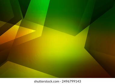 Dark Green, Yellow vector low poly layout. Shining polygonal illustration, which consist of triangles. Template for cell phone's backgrounds.