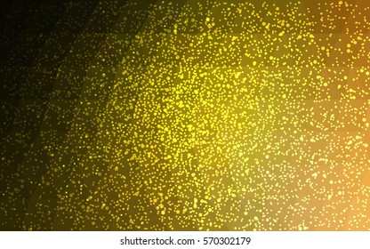 Dark Green Yellow vector low poly crystal background with snowflakes. Polygon christmas design pattern . Low poly illustration of New Year celebration.