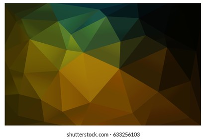Dark Green, Yellow vector Low poly crystal background. Polygon design pattern. Low poly illustration, low polygon background.